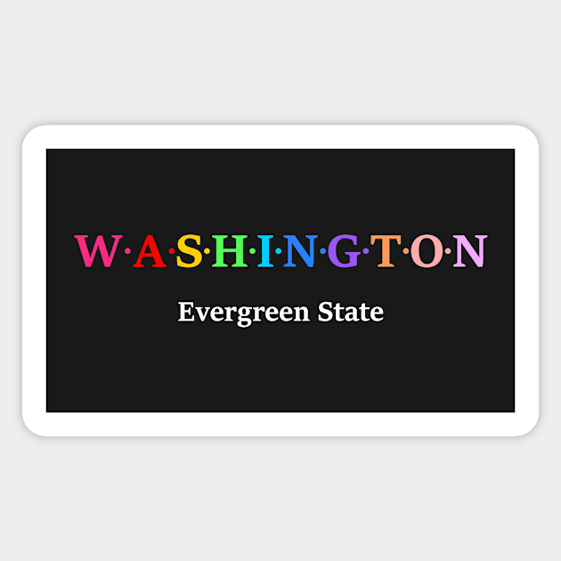 Washington, USA. Evergreen State. Sticker by Koolstudio